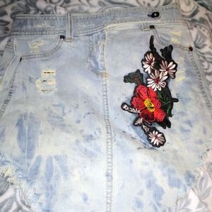 🆕Custom Denim Distressed Skirt